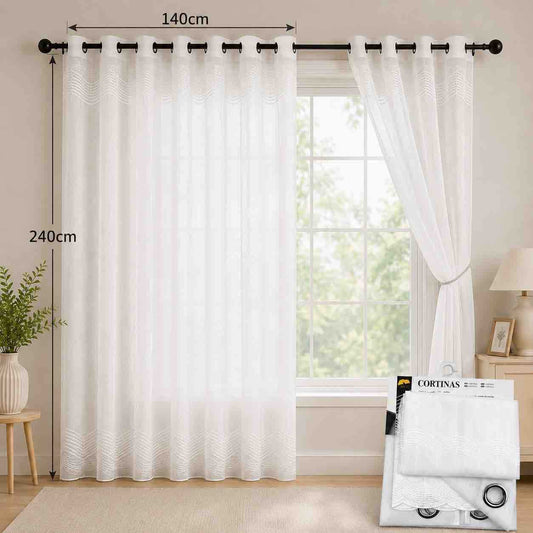 Lagane prozirne zavjese s okovima 140x240 cm