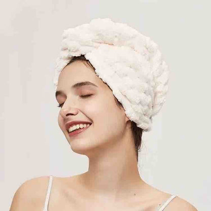 Mekana turban kapa za sušenje kose (coral fleece)
