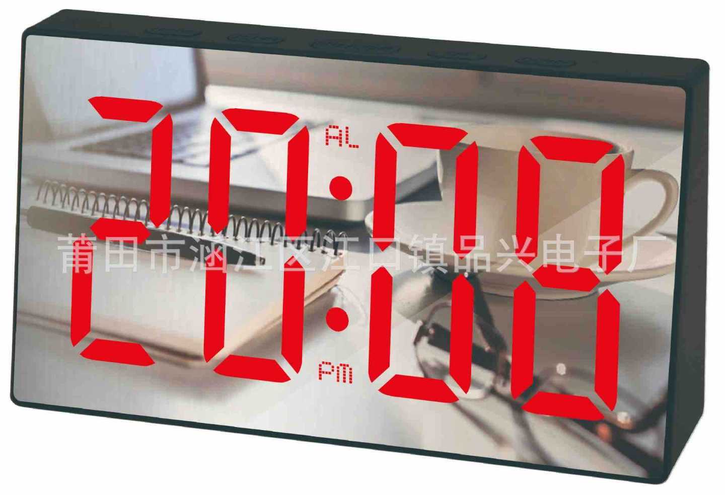 LED digitalni stoni alarm sat sa ogledalnim displejem