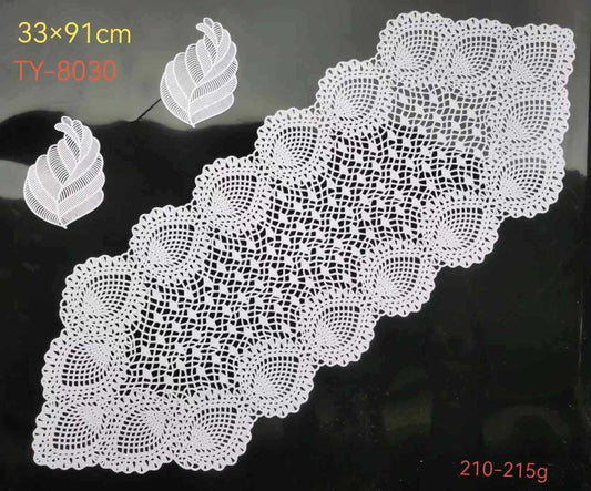 Čipkani stolni trkač 33x91 cm — dekorativni bijeli