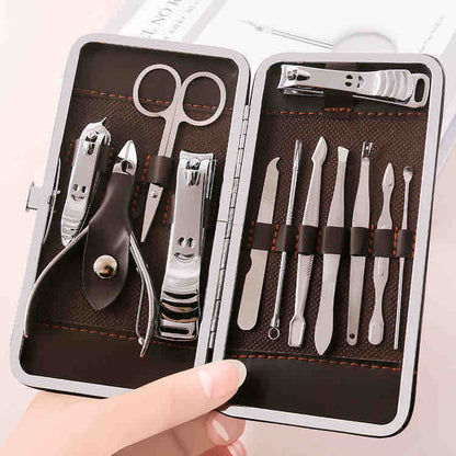 12-dijelni set za manikir i pedikir u futroli