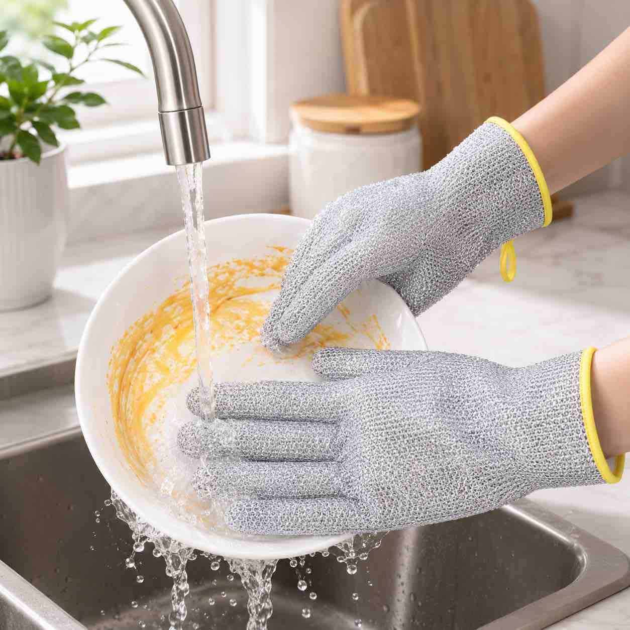 Mrežaste rukavice za pranje i čišćenje – kit 10 pari