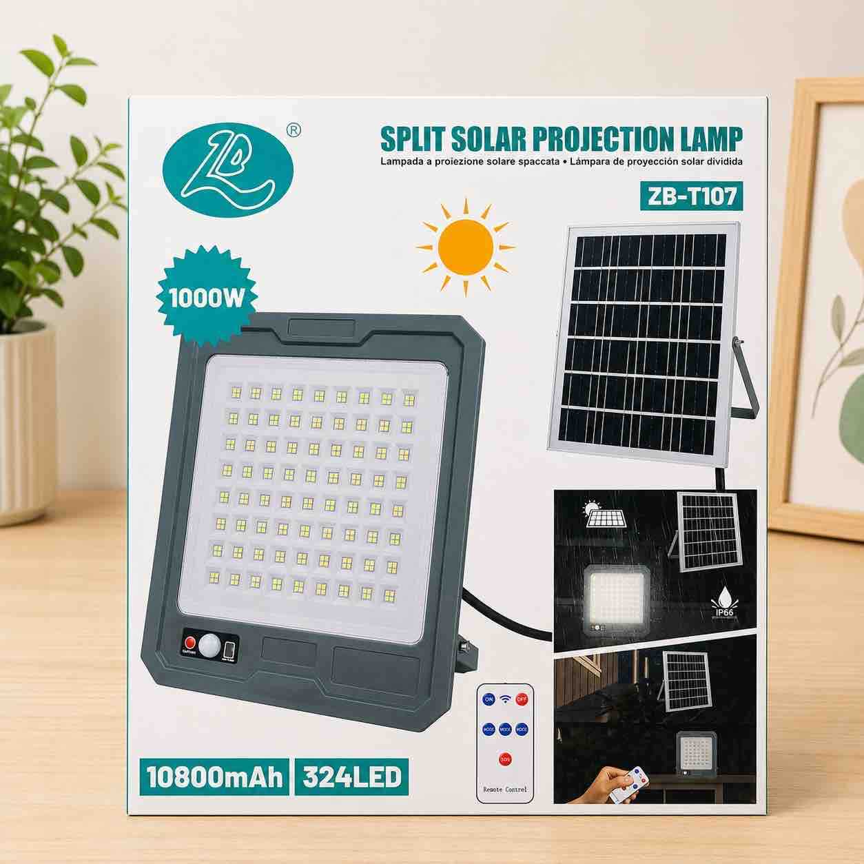 Solarni LED reflektor sa odvojenim solarnim panelom (324 LED, 40W, 10800mAh)
