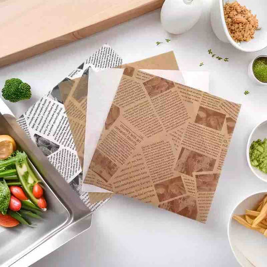 Papir za pakovanje hamburgera i tacni 30x30 cm — 50 listova