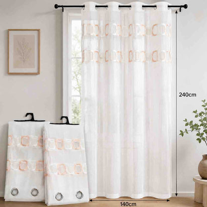 Prozirna zavjesa panel sa obrubom i karamel-dekorom 140x240 cm