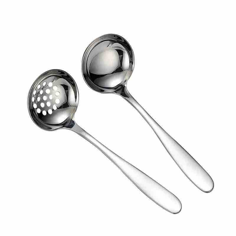 Set kuhinjskih kutljača — 1x čvrsta + 1x perforirana, inox