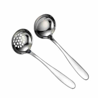 Set kuhinjskih kutljača — 1x čvrsta + 1x perforirana, inox