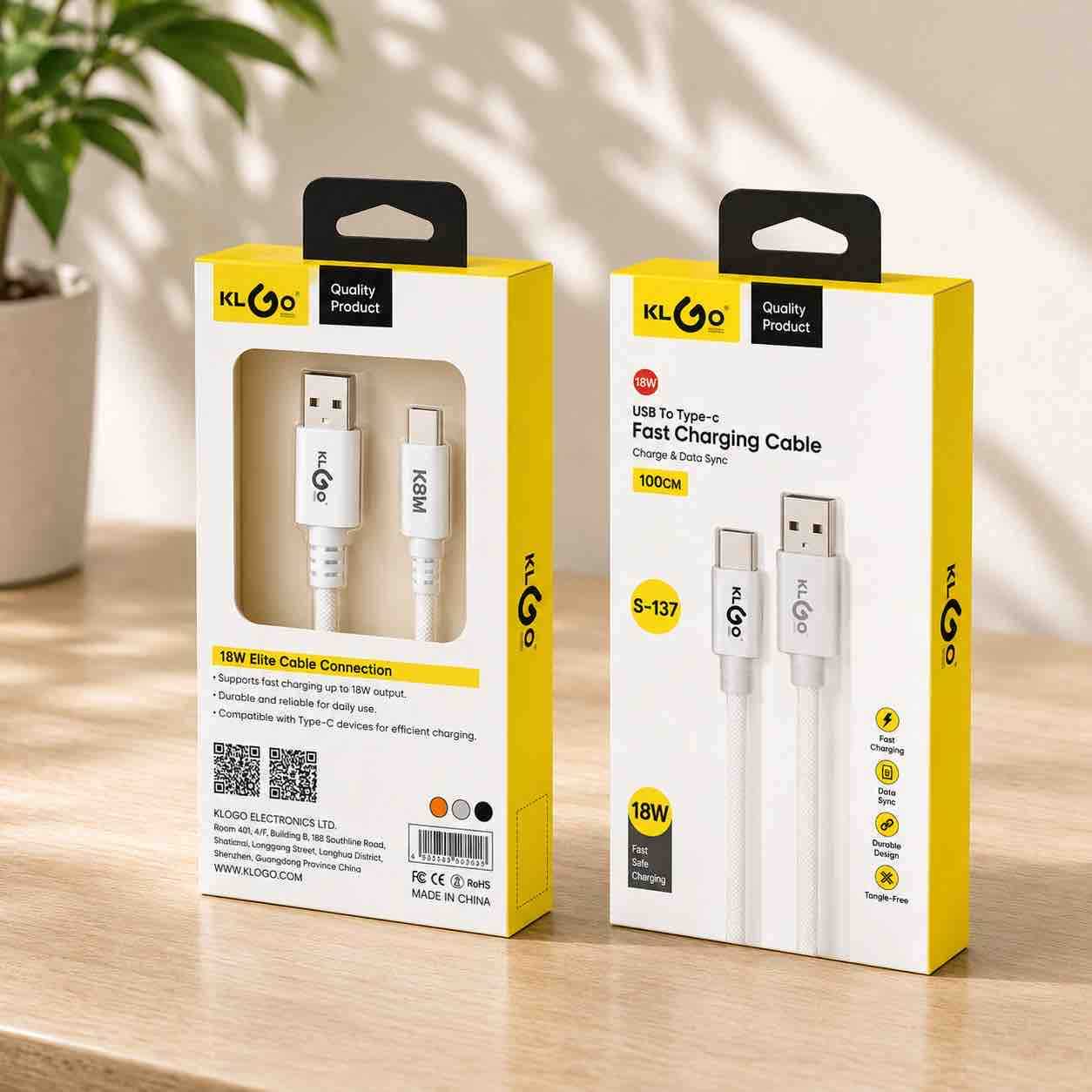 USB-A na USB-C kabl za punjenje i prenos podataka, 100 cm (18W)