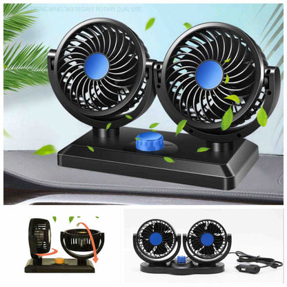 Dvostruki auto ventilator za upaljač (podesivi glave)