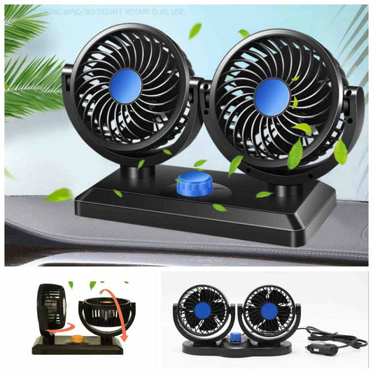 Dvostruki auto ventilator za upaljač (podesivi glave)
