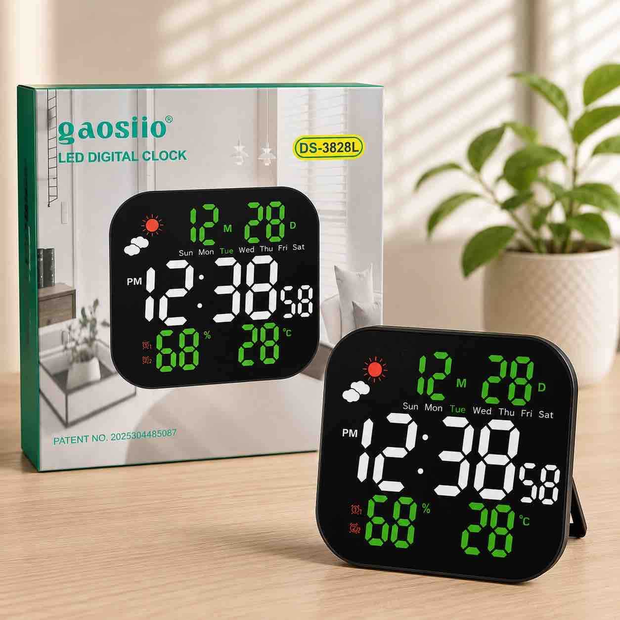 LED digitalni stolni sat sa prikazom temperature i vlage