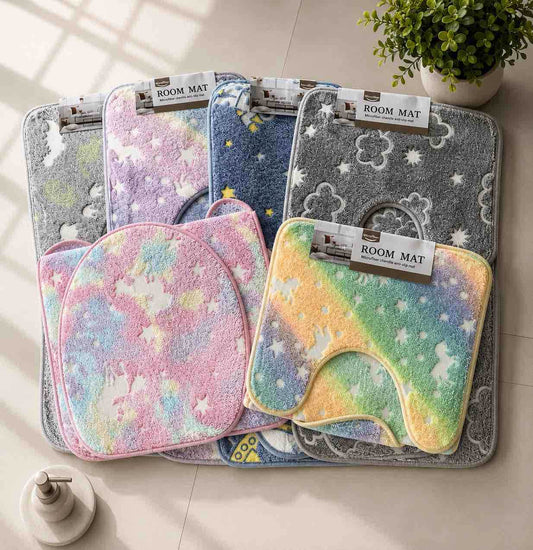 Set kupaonskih prostirki 3/1 (50x80 + 40x45 + 40x25 cm) - miks boja