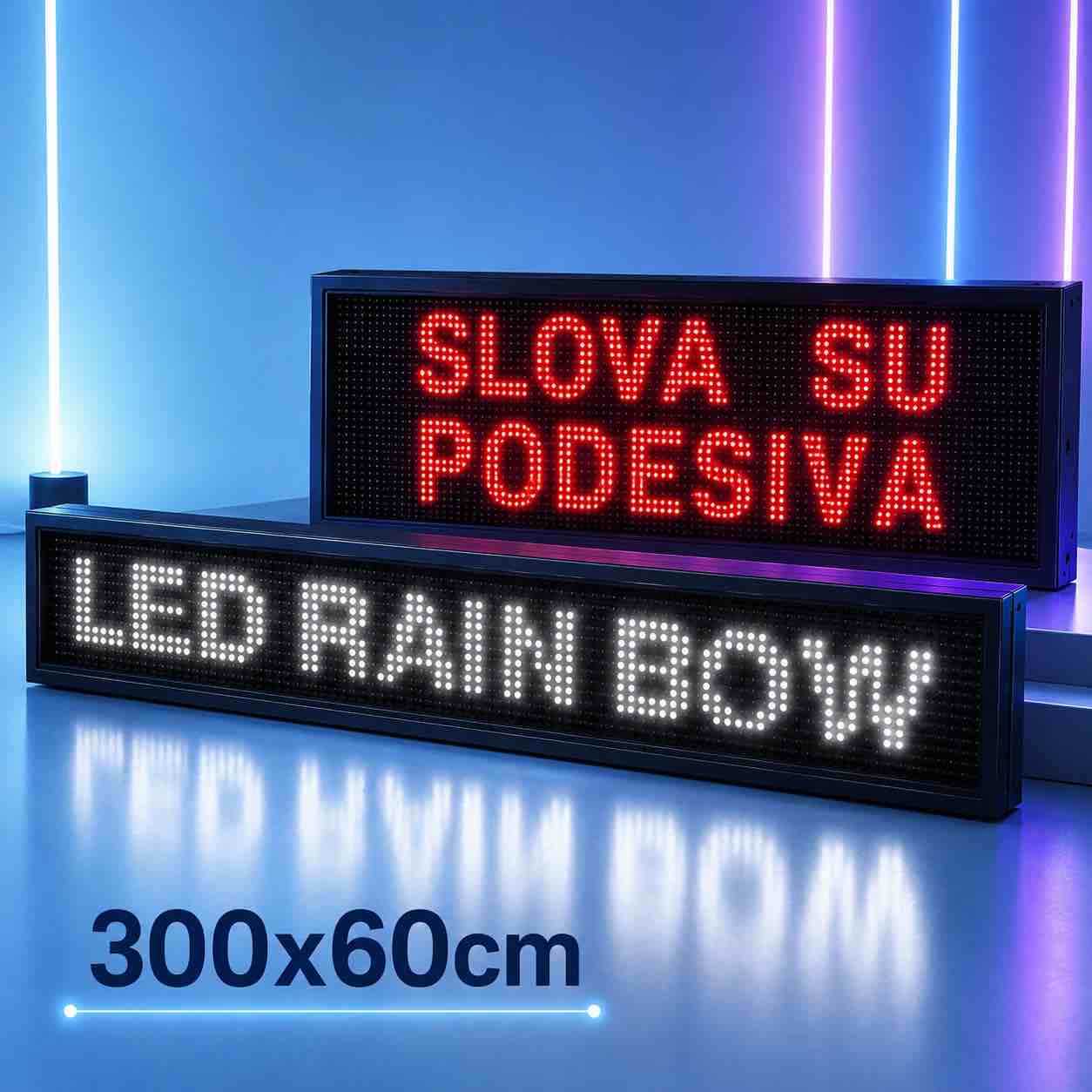 LED svjetleća reklamna tabla 300×60 cm — vanjska LED matrica