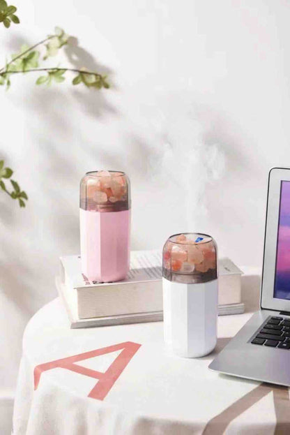Mini USB difuzor / ovlaživač sa LED svjetlom i dekorativnim kamenčićima