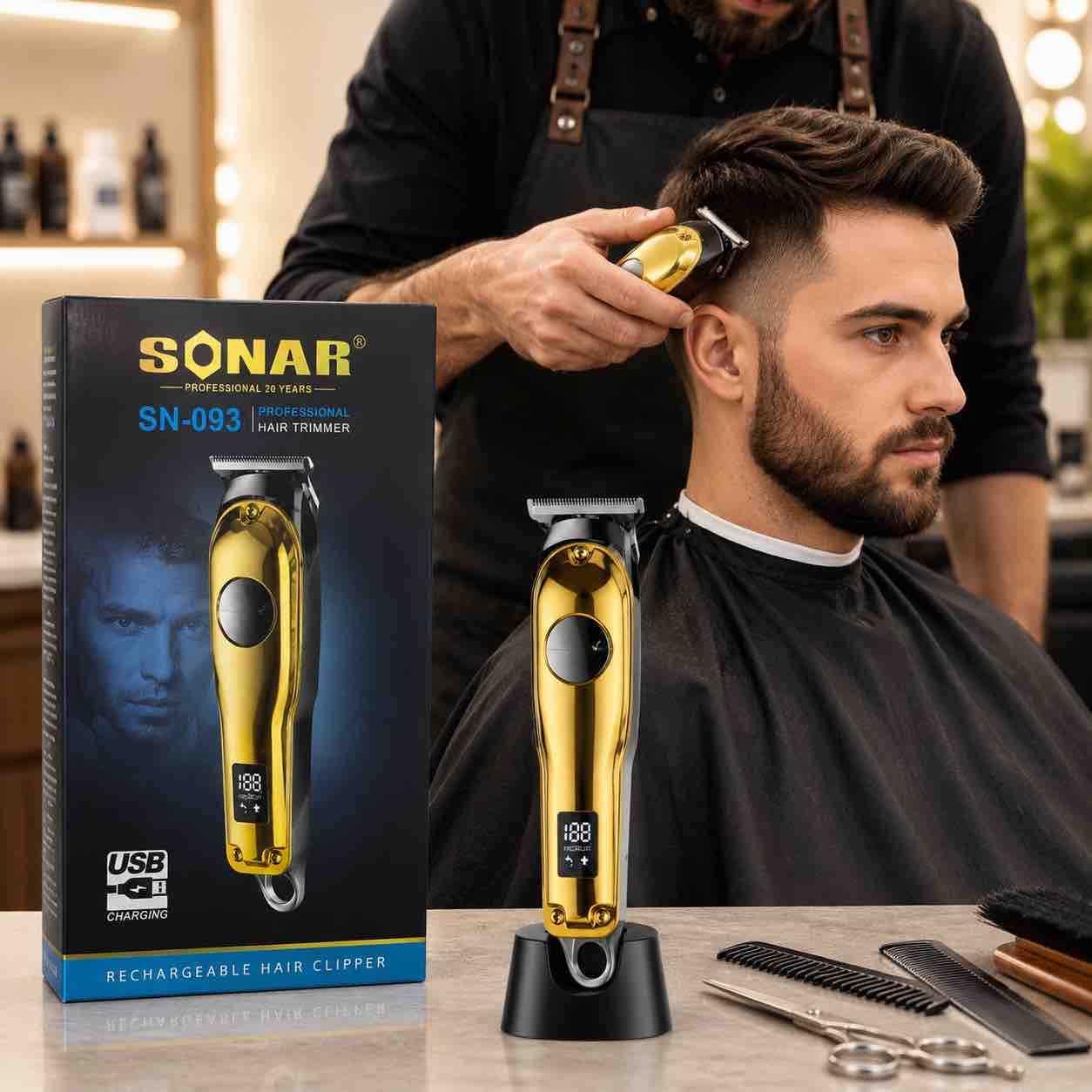 Bežični trimer za kosu i bradu SONAR SN-093 (zlatni)