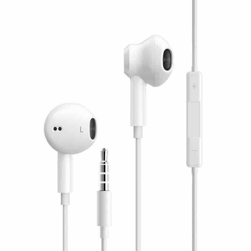 Bijele žične slušalice s 3.5mm priključkom i daljinskim mikrofonom