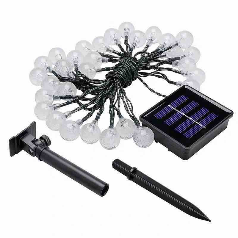 Solarna girlanda 40 LED kuglica, 8 m – bijelo svjetlo