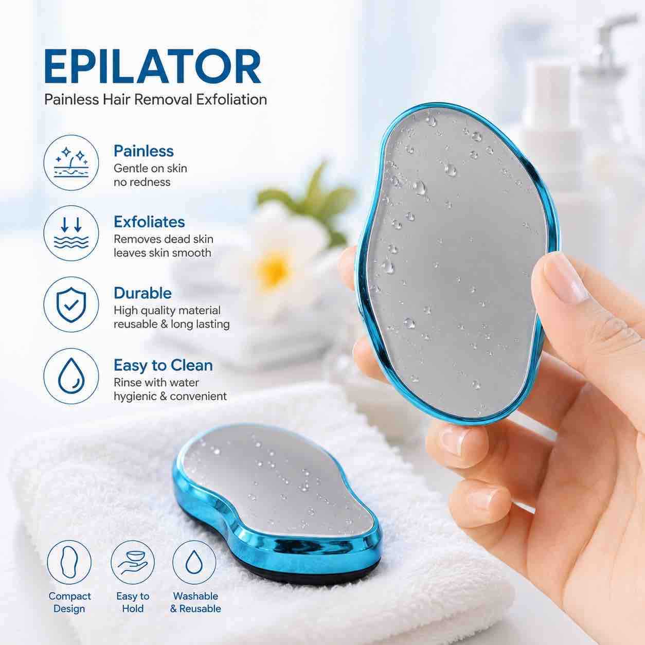 Ručni nano depilator/četkica za lagano uklanjanje dlačica i exfolijaciju kože
