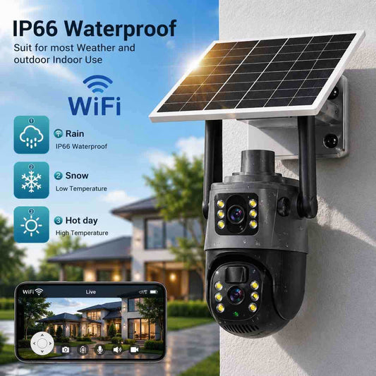 WiFi solarna vanjska PTZ sigurnosna kamera s LED osvjetljenjem