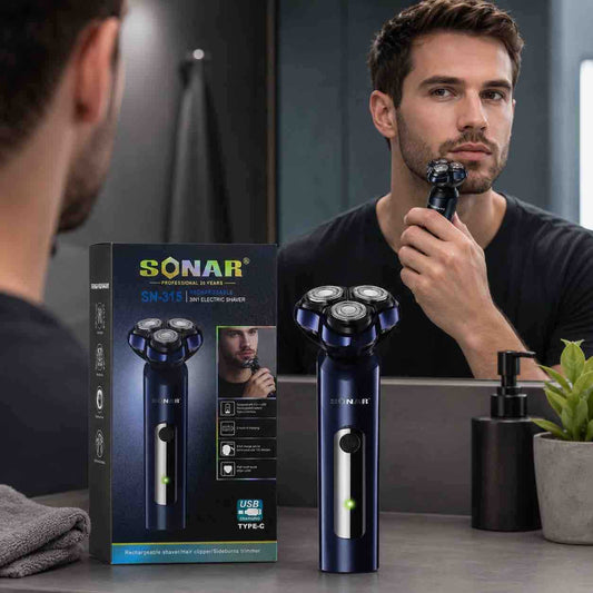 Električni rotacioni brijač SONAR SN-315, punjivi (USB Type‑C)