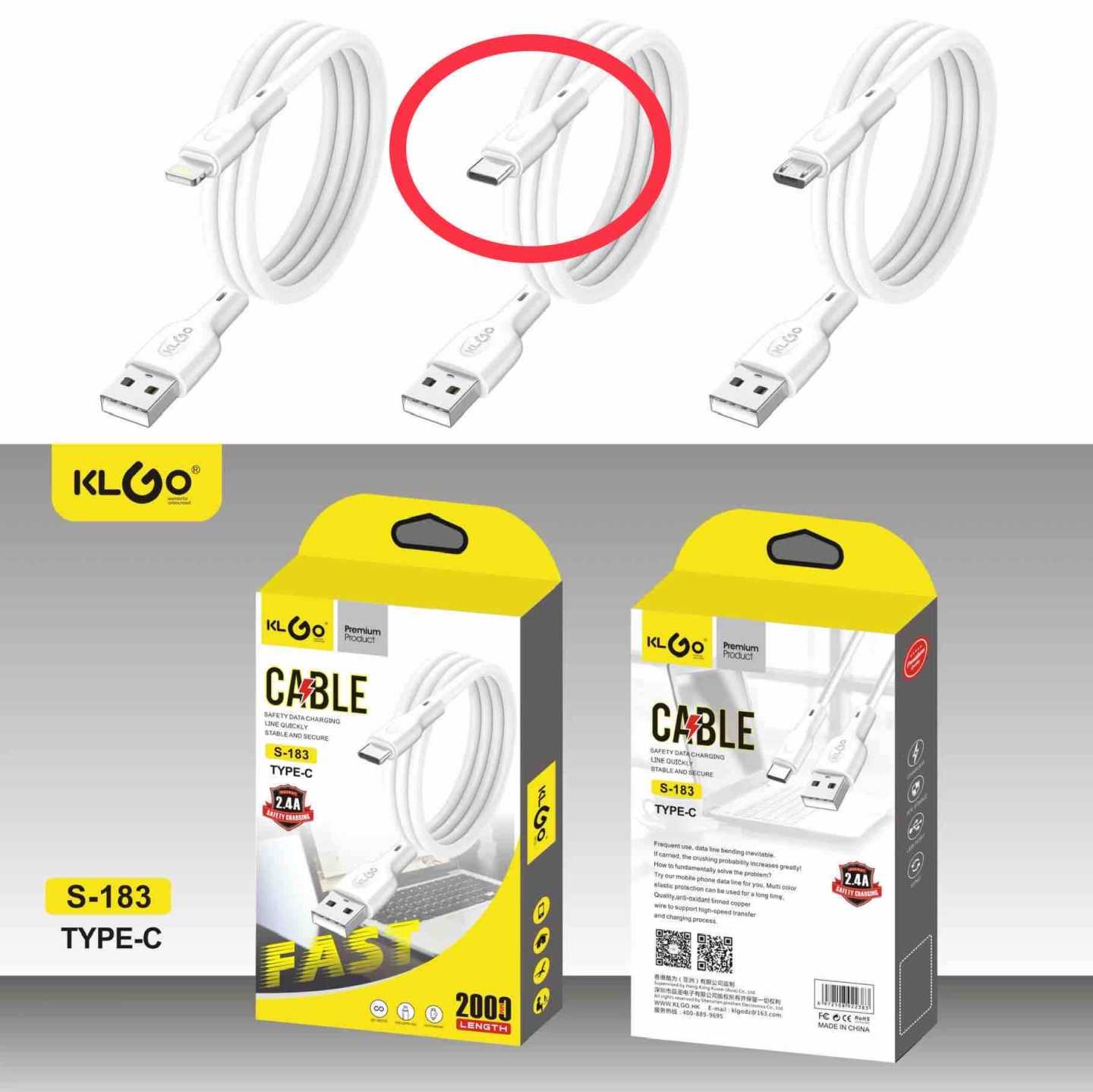 USB-A na USB-C kabl za punjenje i podatke, 2 m