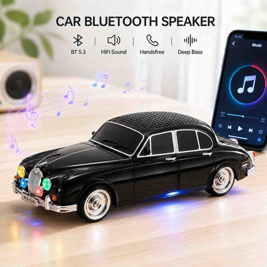 Bluetooth zvučnik u obliku retro automobila sa LED svjetlima
