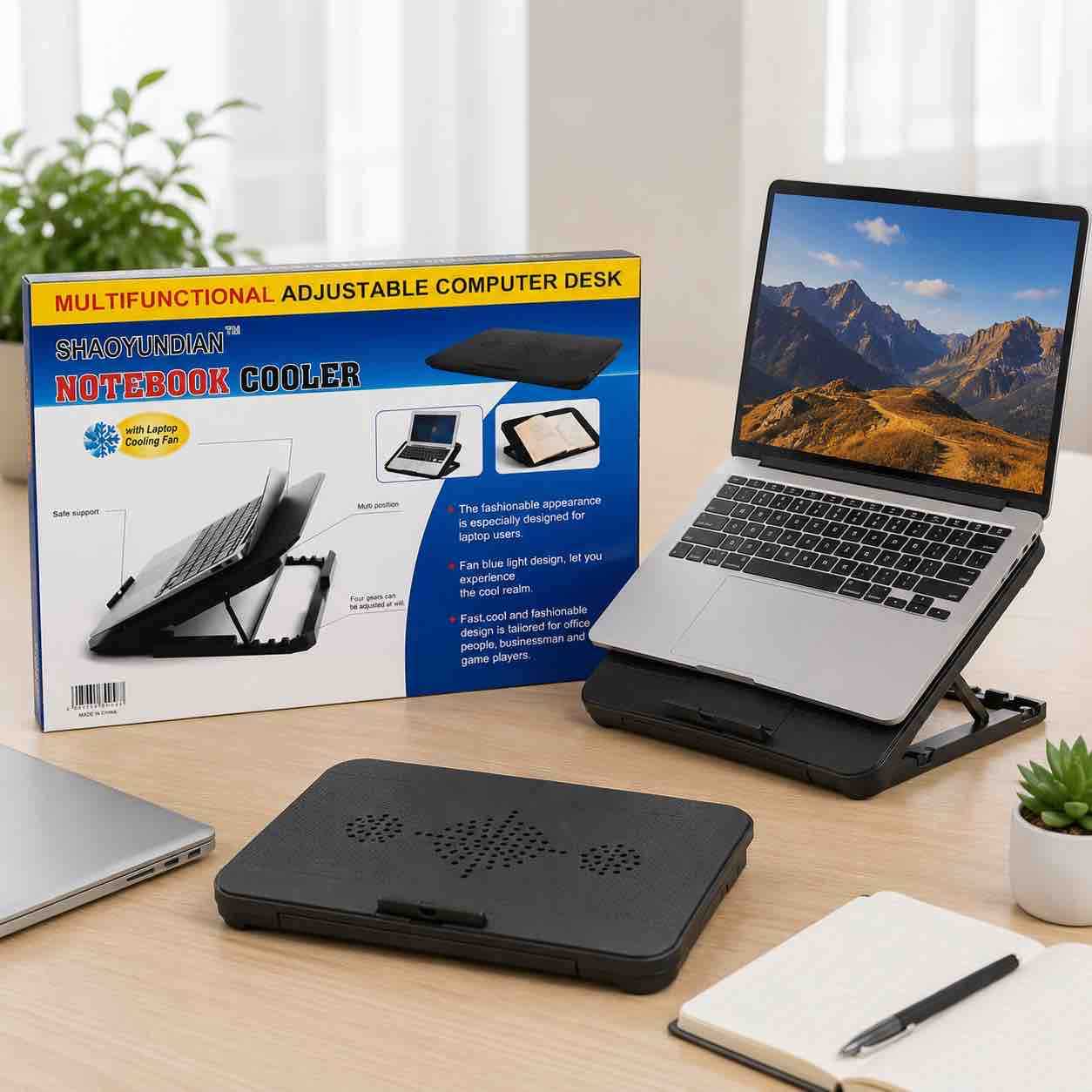 Podesivi laptop stalak sa ventilatorima i držačem