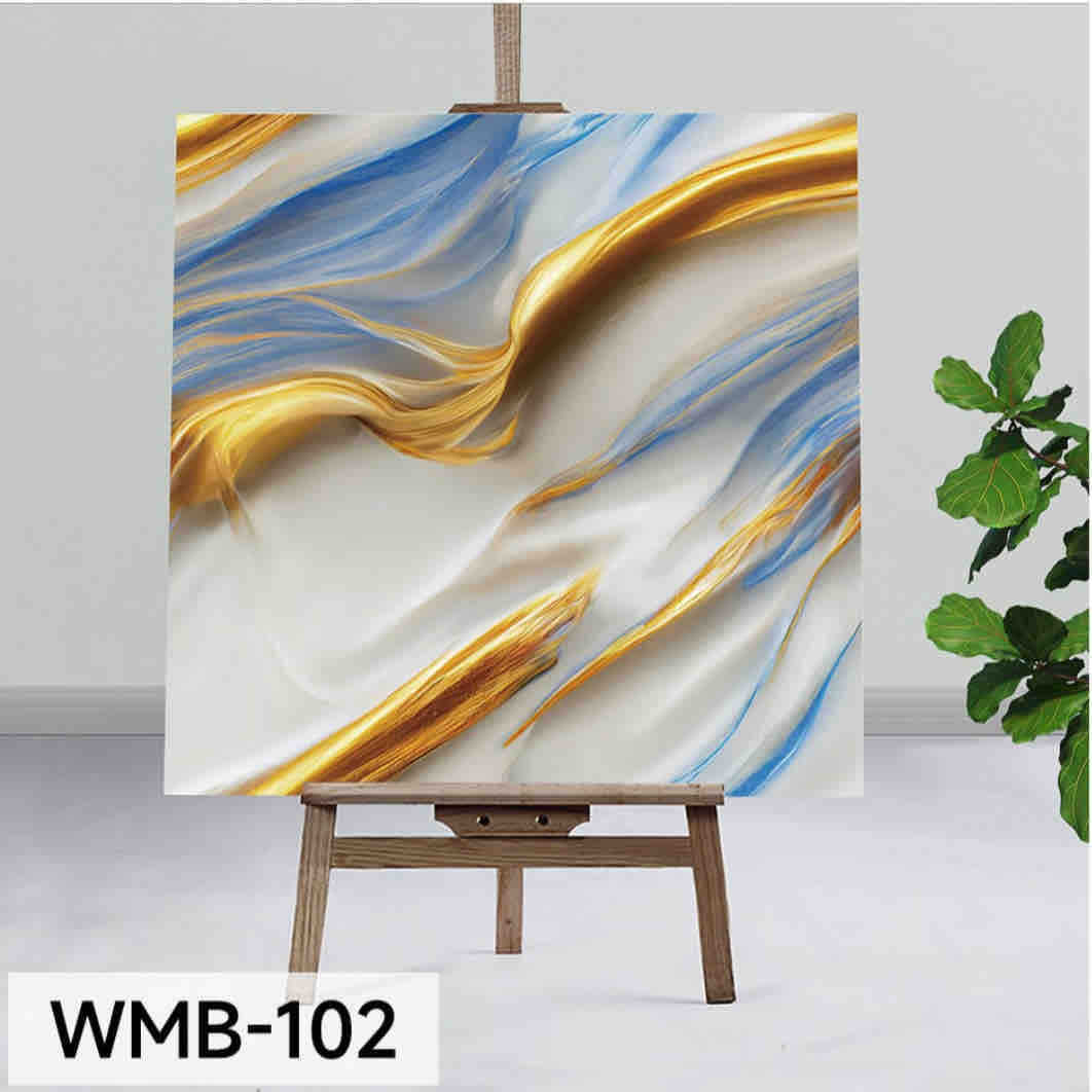 Dekorativna samoljepljiva zidna/floor naljepnica 60x60 cm, apstraktni plavo-zlatni dezen