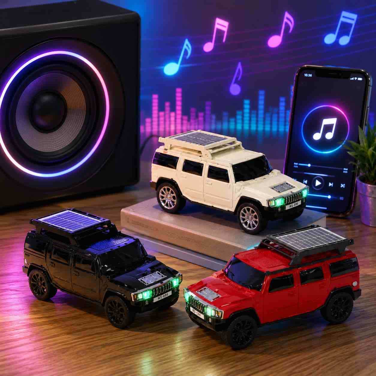 Mini Bluetooth zvučnik u obliku SUV automobila sa LED i solarnom pločom