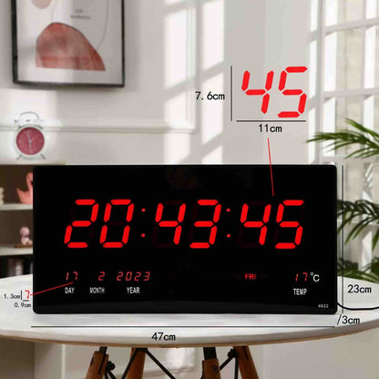 Veliki digitalni LED sat sa datumom i termometrom (47 cm)