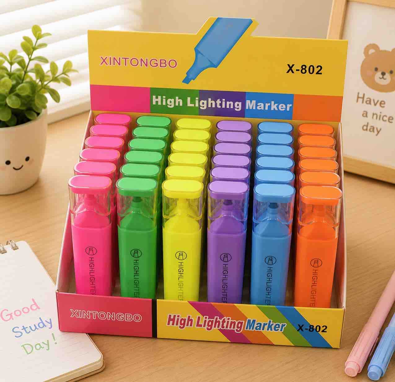 Set 36 fluorescentnih highlighter markera u display kutiji