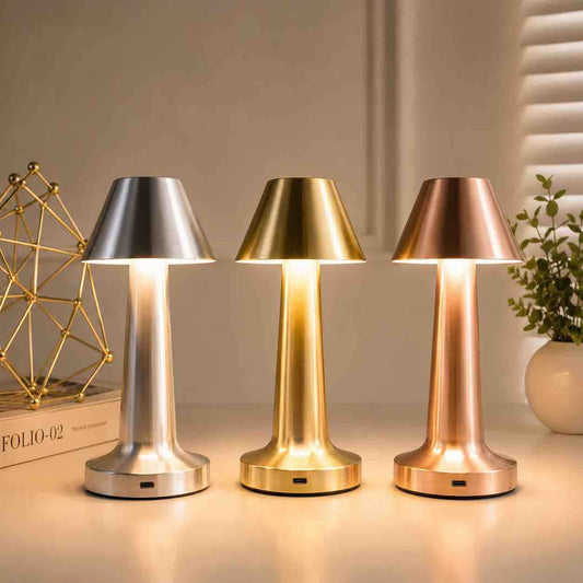 Metalna punjiva LED stolna lampa - dekorativni dizajn