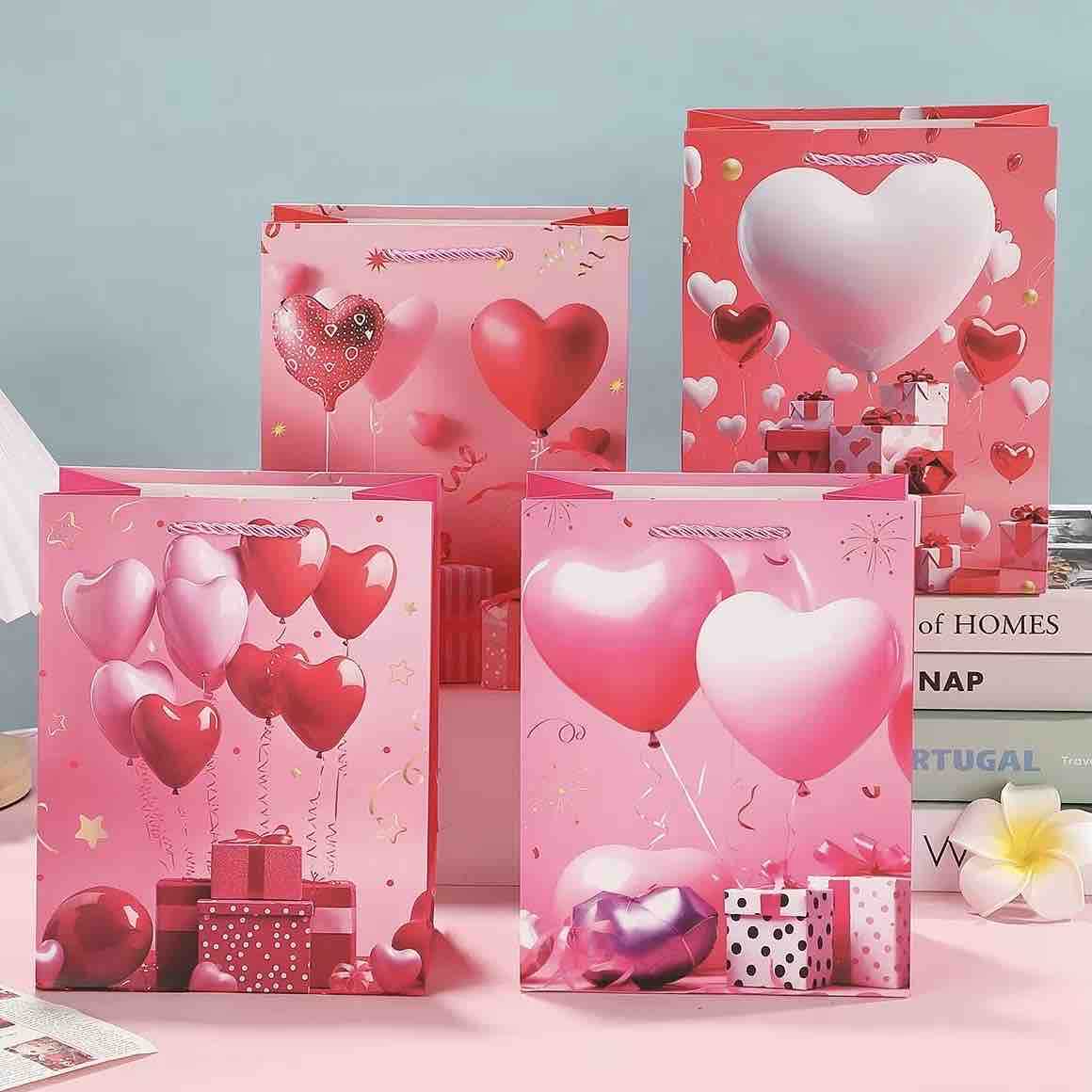 Set ukrasnih poklon-kesa 12/1 – srčani dezen