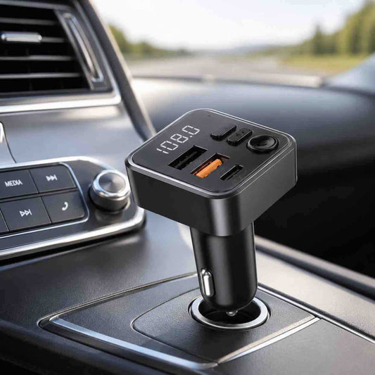 Auto FM transmitter i USB punjač za upaljač (MP3, digitalni ekran)
