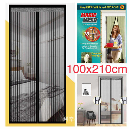 Magnetna mrežasta zavjesa za vrata 100x210 cm (crna)