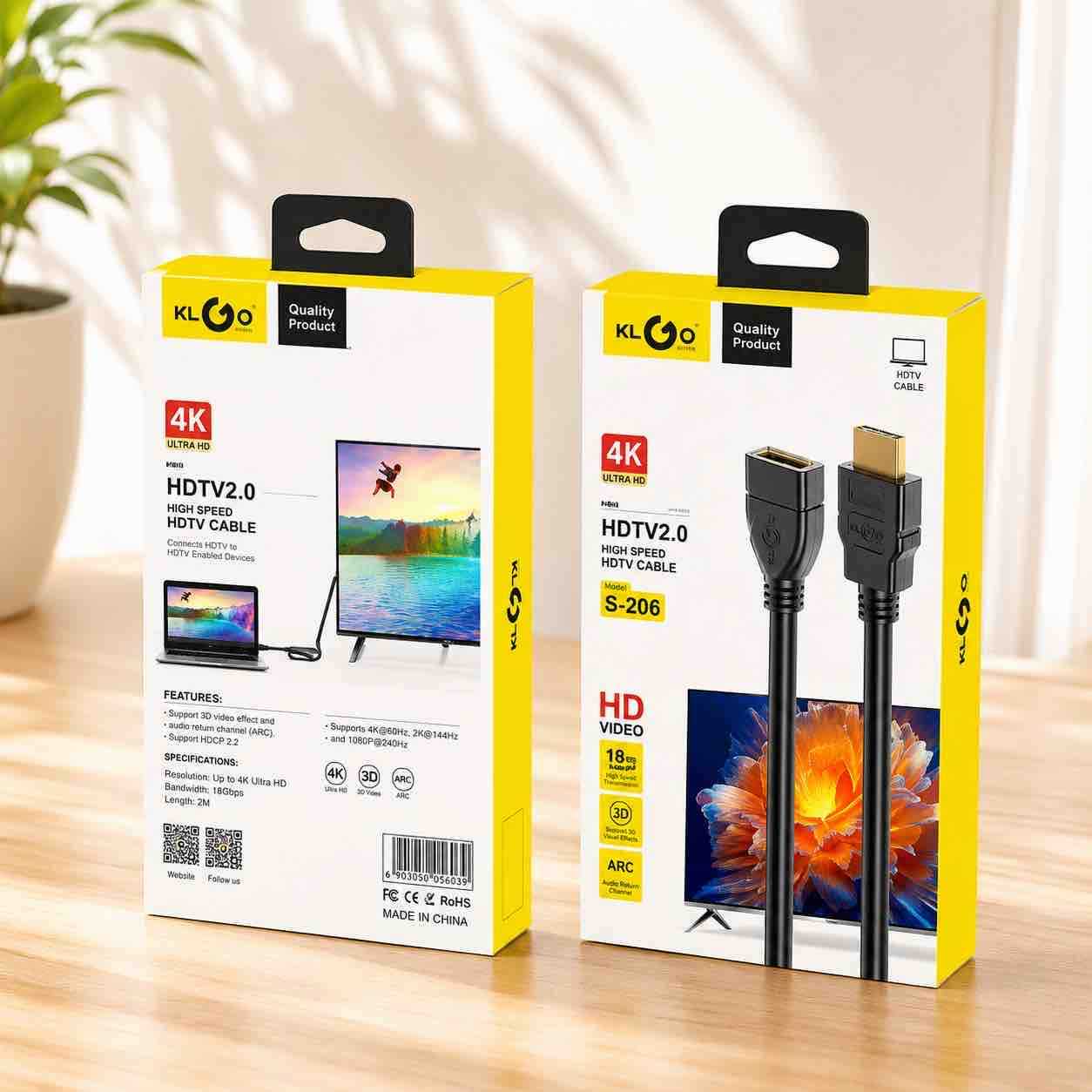 HDMI 2.0 high-speed kabel 2m (4K, ARC)