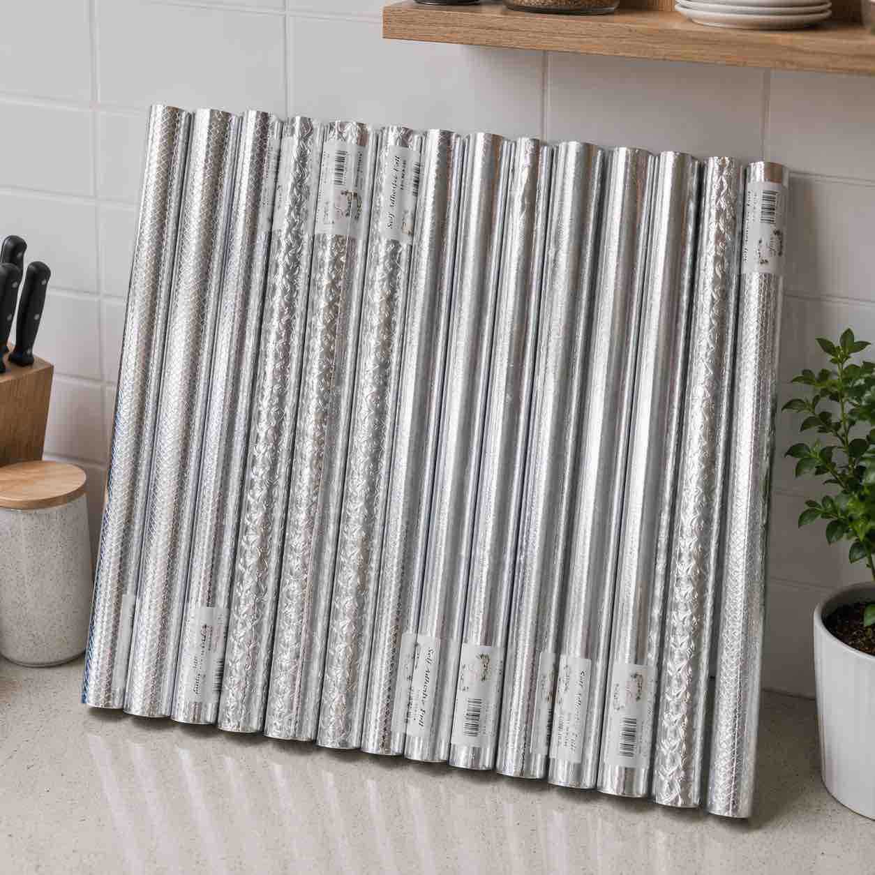 Samoljepljiva aluminijska folija za kuhinju 3m x 60cm – srebrna