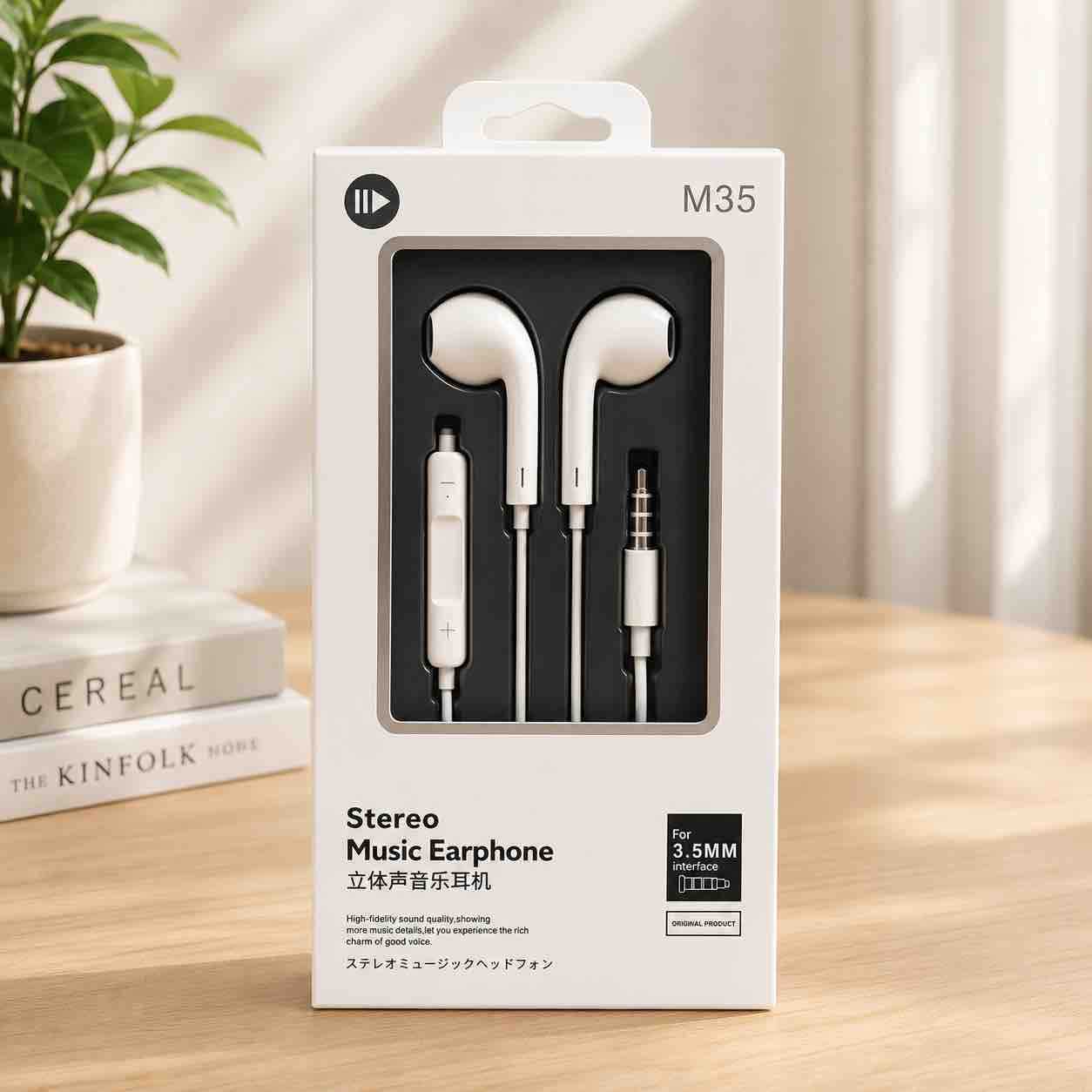 Žične stereo slušalice M35 sa 3.5 mm priključkom i kontrolom na kablu