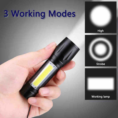 USB punjiva mini LED lampa s COB panelom i futrolom