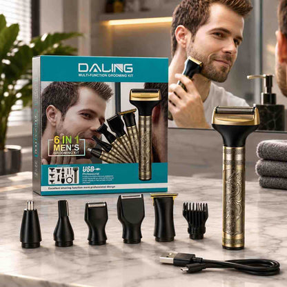 Multifunkcionalni muški groomer 6u1 - brijač i trimer s USB punjenjem