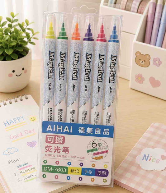 Set bjeljivih/izbrisivih marker highlightera 6/1 - pastelne boje