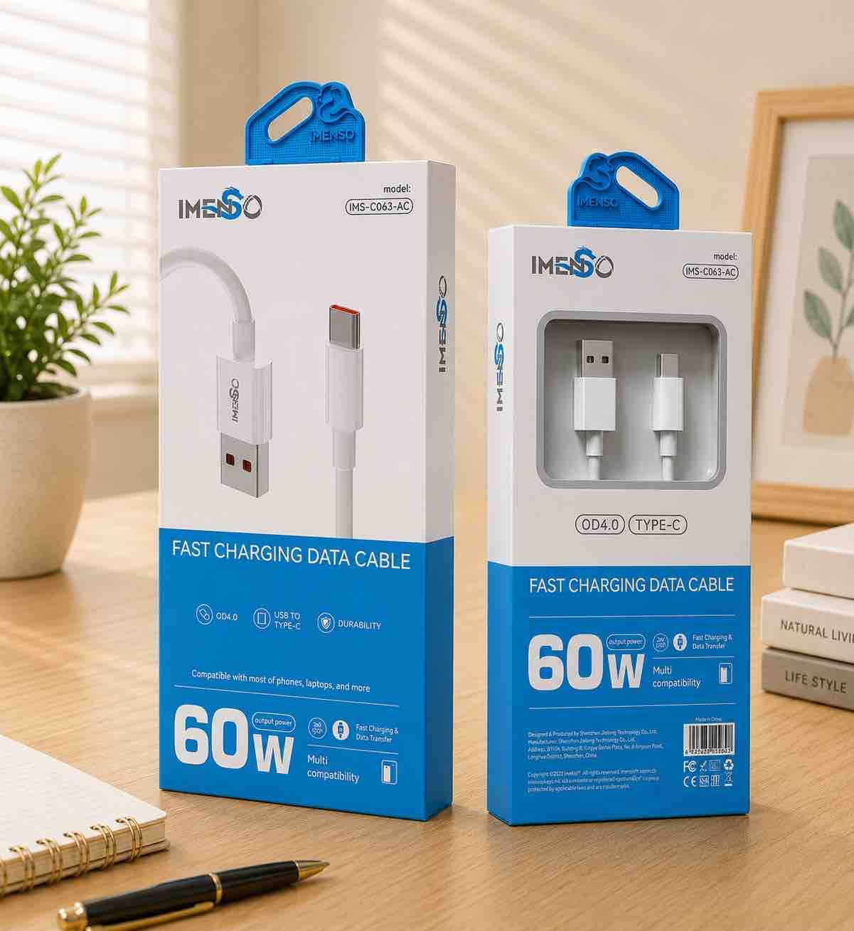 USB-A na USB-C data kabel 60W za brzo punjenje