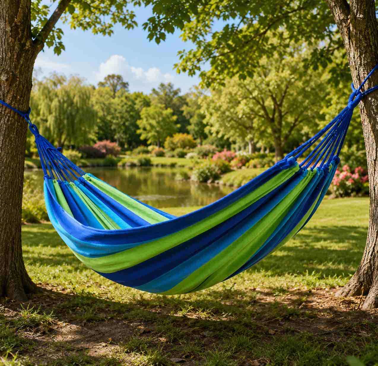 Viseća ležaljka / hammock plavo-zelena