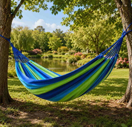 Viseća ležaljka / hammock plavo-zelena