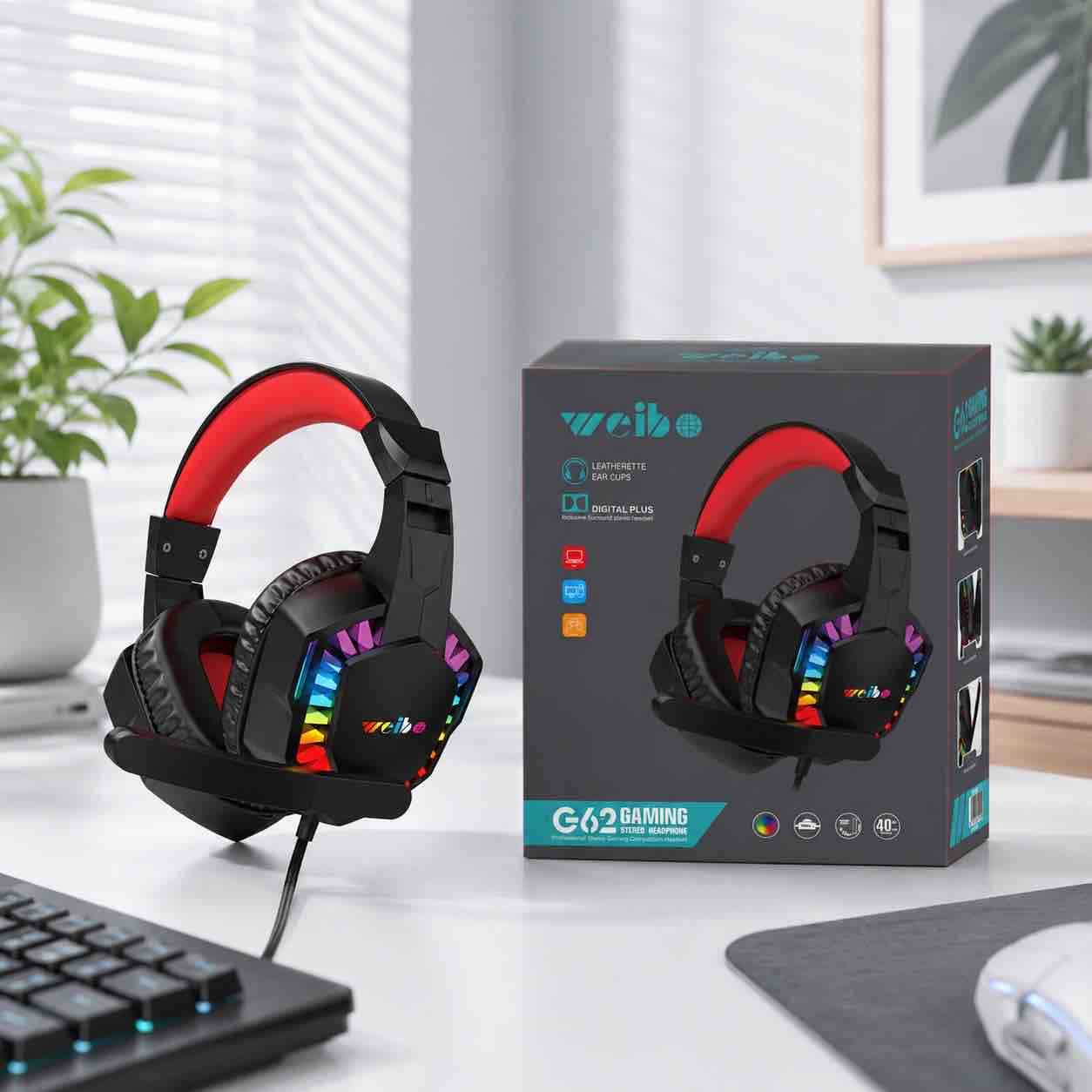 G62 gaming slušalice s mikrofonom i RGB osvjetljenjem
