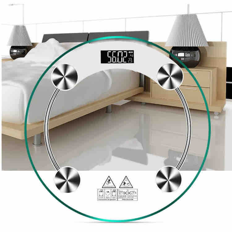 Digitalna okrugla staklena vaga za tijelo do 180 kg