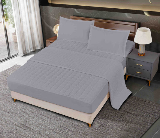 4-dijelni set posteljine za krevet 180x200 cm — siva