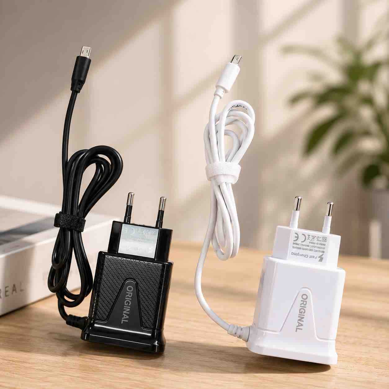 Mrežni punjač sa fiksnim micro‑USB kablom