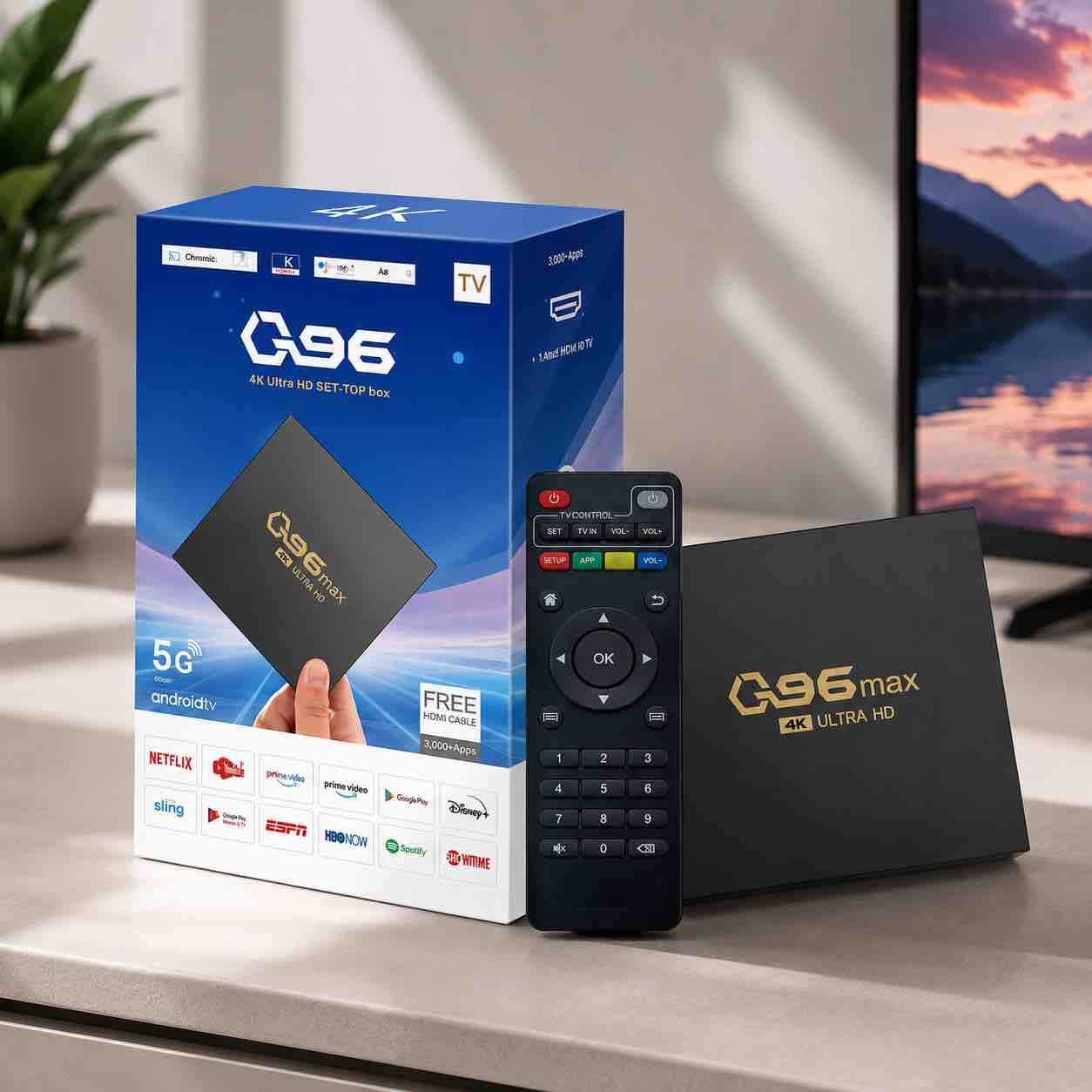 Q96 X1 Android TV box 4GB RAM + 32GB ROM, 4K Ultra HD