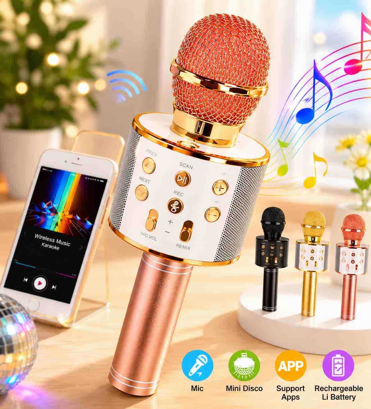 Bežični Bluetooth karaoke mikrofon sa ugrađenim zvučnikom